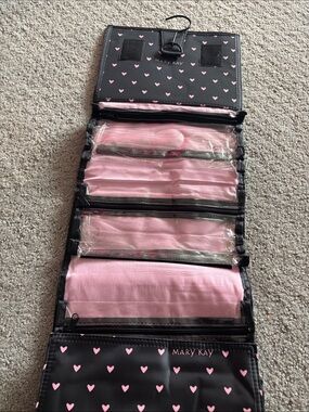 Mary Kay Black & Pink Foldable Hanging Cosmetic Organizer